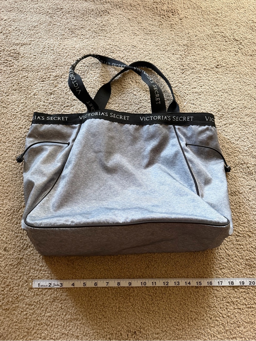 Victoria's Secret Heather Gray Logo Strap Tote